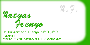 matyas frenyo business card